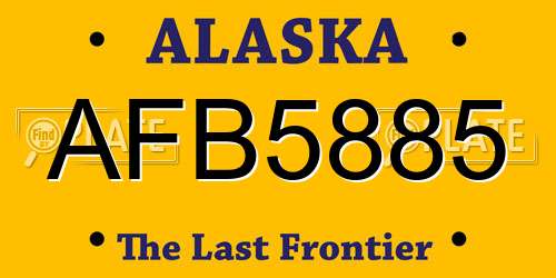 AFB5885 Alaska License Plate