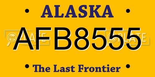 AFB8555 Alaska License Plate