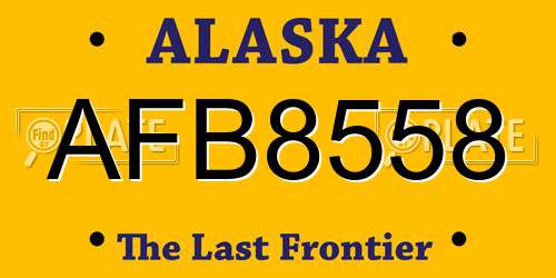 AFB8558 Alaska License Plate