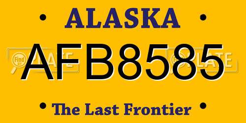 AFB8585 Alaska License Plate