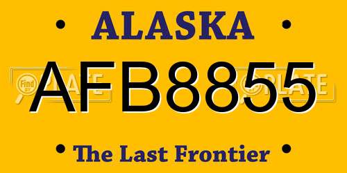 AFB8855 Alaska License Plate