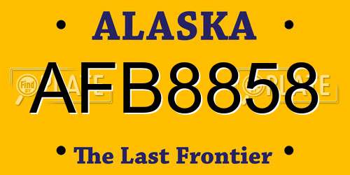 AFB8858 Alaska License Plate
