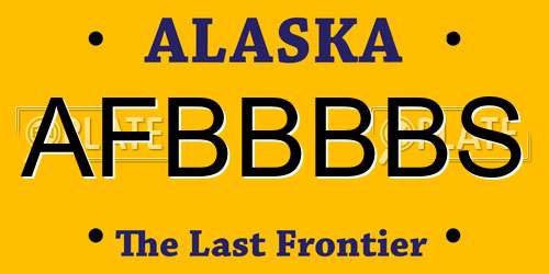 AFBBBBS Alaska License Plate