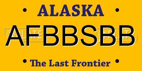 AFBBSBB Alaska License Plate