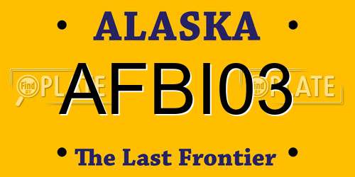 AFBI03 Alaska License Plate