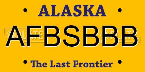 AFBSBBB Alaska License Plate