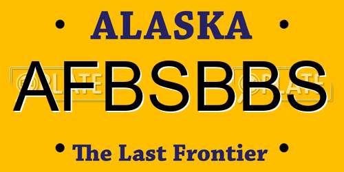 AFBSBBS Alaska License Plate