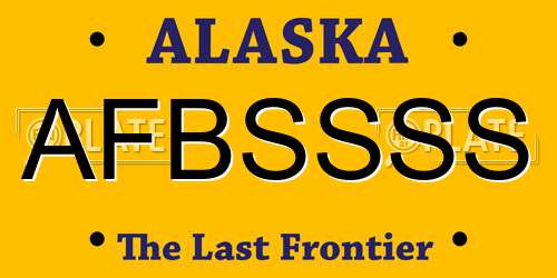 AFBSSSS Alaska License Plate
