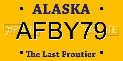 AFBY79 Alaska License Plate