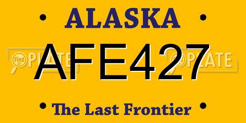 AFE427 Alaska License Plate
