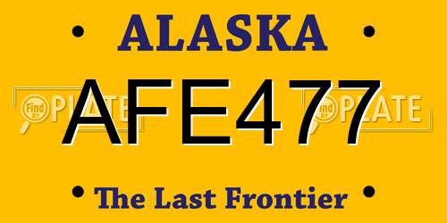 AFE477 Alaska License Plate