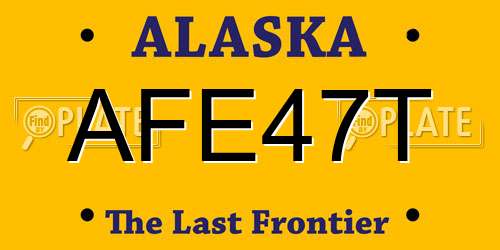 AFE47T Alaska License Plate