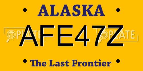 AFE47Z Alaska License Plate