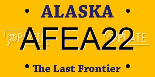 AFEA22 Alaska License Plate