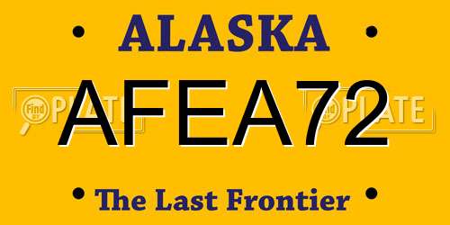 AFEA72 Alaska License Plate