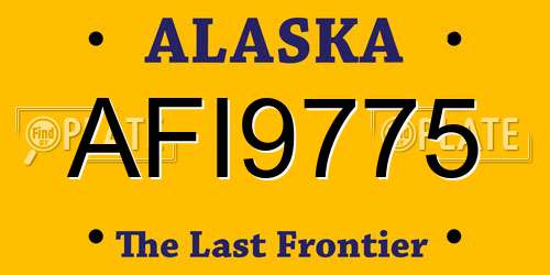 AFI9775 Alaska License Plate
