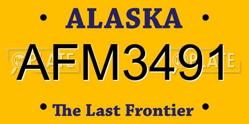 AFM3491 Alaska License Plate