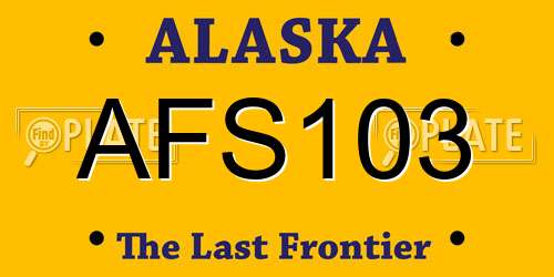 AFS103 Alaska License Plate
