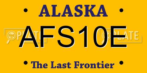 AFS10E Alaska License Plate
