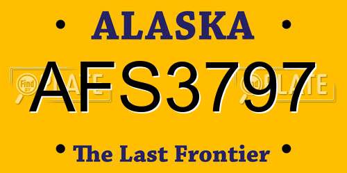 AFS3797 Alaska License Plate