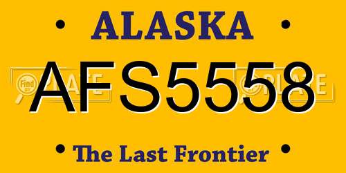 AFS5558 Alaska License Plate