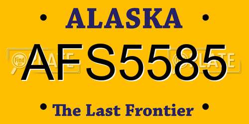 AFS5585 Alaska License Plate