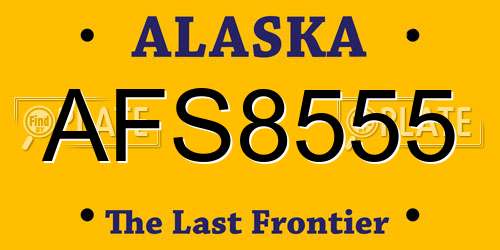 AFS8555 Alaska License Plate