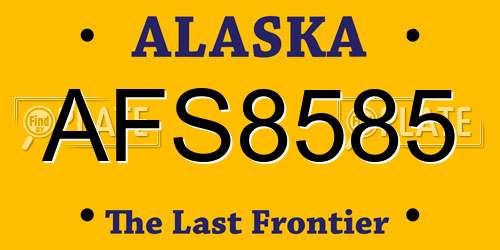 AFS8585 Alaska License Plate