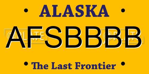 AFSBBBB Alaska License Plate