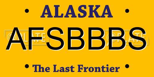 AFSBBBS Alaska License Plate