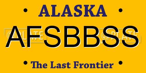 AFSBBSS Alaska License Plate