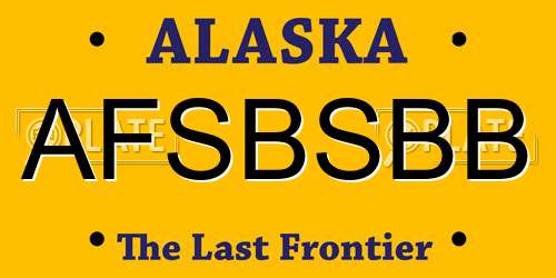 AFSBSBB Alaska License Plate