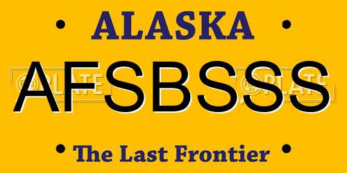 AFSBSSS Alaska License Plate