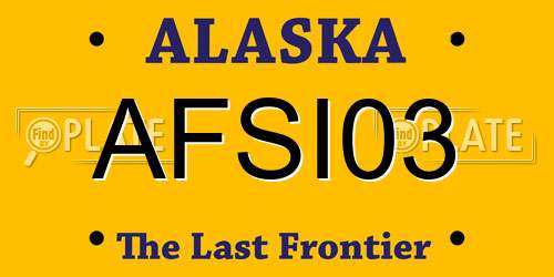 AFSI03 Alaska License Plate