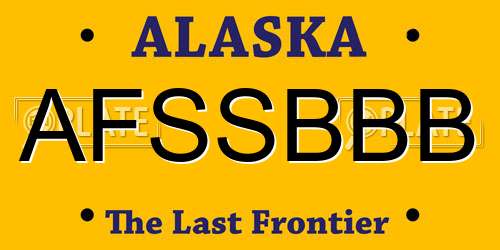 AFSSBBB Alaska License Plate