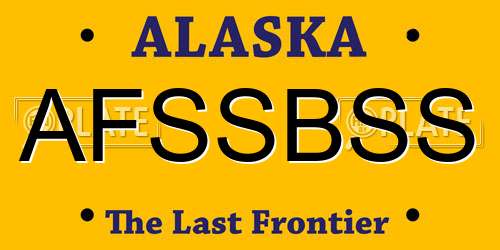 AFSSBSS Alaska License Plate