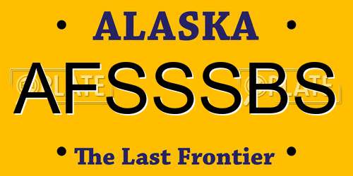 AFSSSBS Alaska License Plate