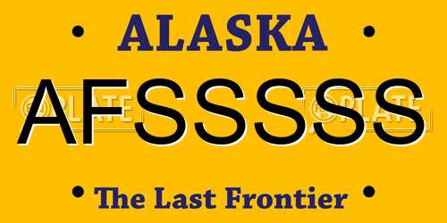 AFSSSSS Alaska License Plate