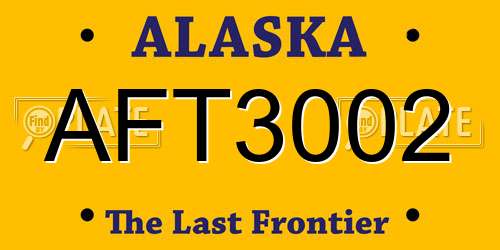 AFT3002 Alaska License Plate