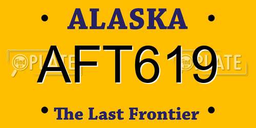 AFT619 Alaska License Plate