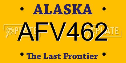 AFV462 Alaska License Plate