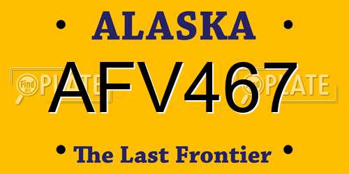 AFV467 Alaska License Plate