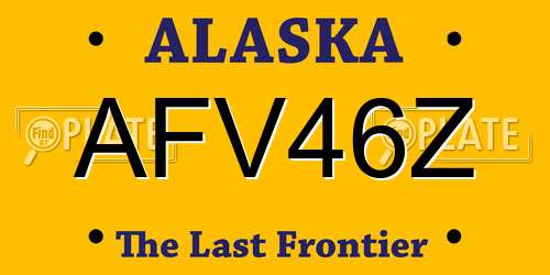 AFV46Z Alaska License Plate