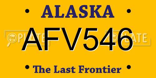 AFV546 Alaska License Plate