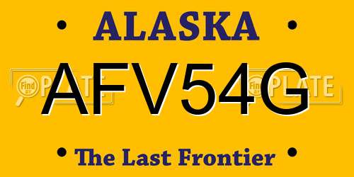 AFV54G Alaska License Plate