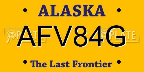 AFV84G Alaska License Plate