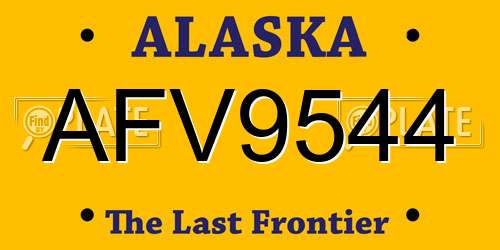 AFV9544 Alaska License Plate