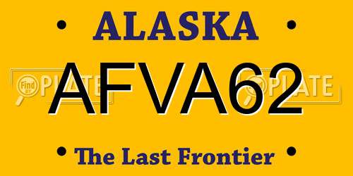 AFVA62 Alaska License Plate