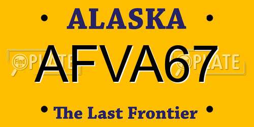 AFVA67 Alaska License Plate
