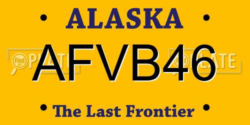 AFVB46 Alaska License Plate